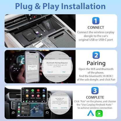 Carplay Adapter: 3-in-1 Wireless CarPlay and Android Auto – In Use