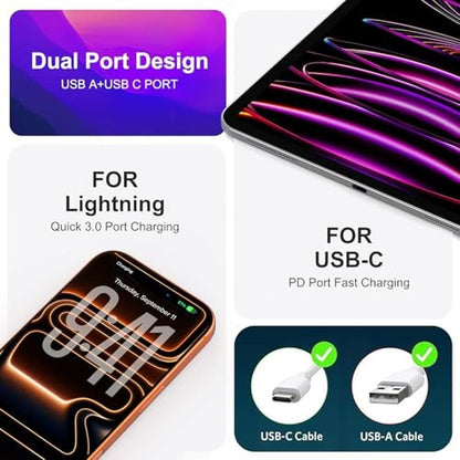 3 Pack USB C Wall Charger: 20W Durable Dual Port QC+PD 3.0 – In Use