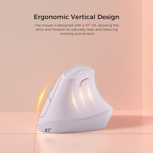Wireless Mouse 2400 DPI: KYSONA 57 Ergonomic Vertical Quiet – Side View