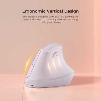 Wireless Mouse 2400 DPI: KYSONA 57 Ergonomic Vertical Quiet – Side View