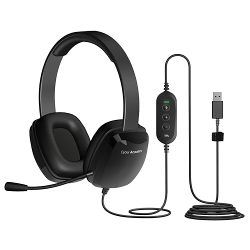 Cyber Acoustics Stereo USB Headset AC-6012 – Front View