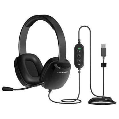 Cyber Acoustics Stereo USB Headset AC-6012 – Front View