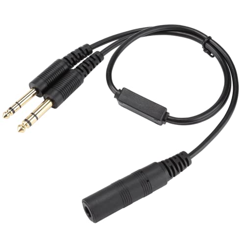 Adapter Headset: Black Universal Aviation Headset Adapter – Front View