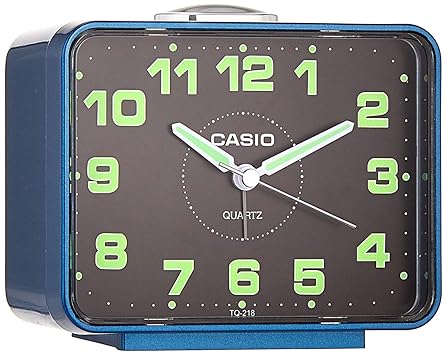 Casio Tq-218-2 Table Top Travel Alarm Clock Blue