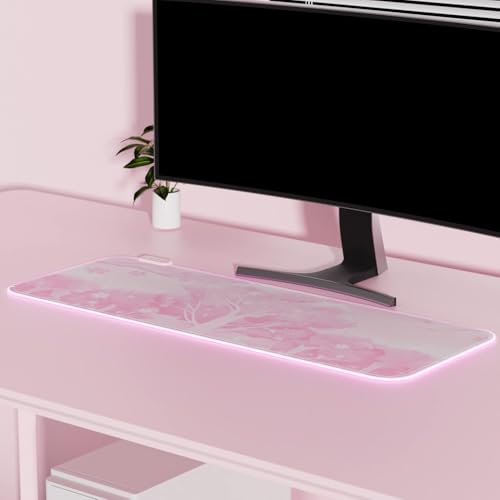 Pad Gaming: Pink RGB LED Gaming Mouse Pad 14 Modes Glow – Feature Highlight