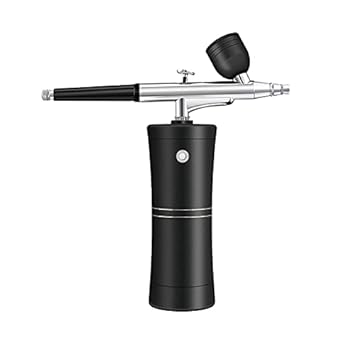 SHPTDJTIC Mini Cordless Airbrush kit Makeup Airbrush kit protable Airbrush Set (A, Black)…