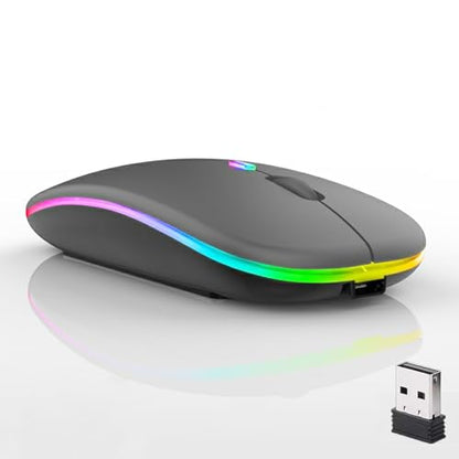 Mouse Dual: 10 Pack Wireless Bluetooth Mouse LED Dual Mode – Side View
