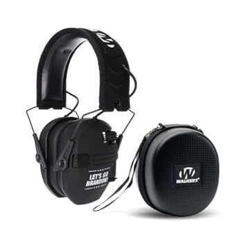 Walkers Razor Slim Electronic Shooting Hearing Protection Muff (Sound Amplification and Suppression) with Protective Case