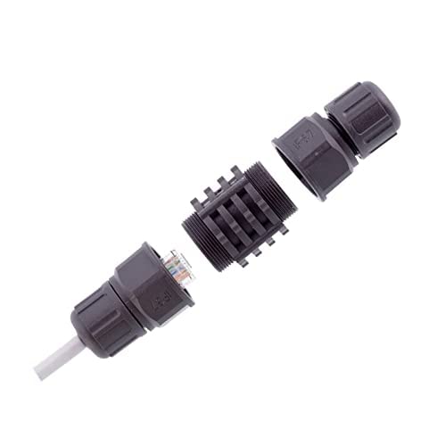 Connector LAN: Axawibe 5 Pcs RJ45 Waterproof CAT6/CAT5E/CAT5 – Side View