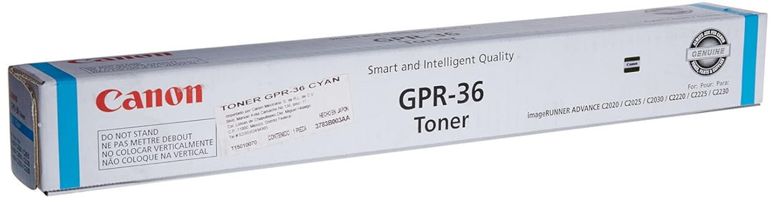 Canon GPR-36 Cyan 19000 Page Yield Toner Cartridge for C2020 C2030 imageRUNNER ADVANCE Copiers 3783B003AA