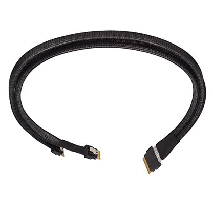 SAS Slim: Host Slim SAS 4.0 SFF-8654 8i 76Pin to Dual Slim – Front View