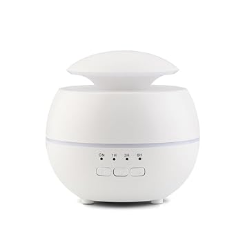Essential Oil Aroma Diffuser Humidifier, Natural Home Fragrance Diffuser with 7 LED Color Changing Light and Waterless Auto Off, Easy to Clean (White)