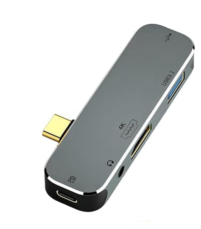 Port Leehitech: Leehitech USB C Hub 5-in-1 Multiport Adapter – Front View