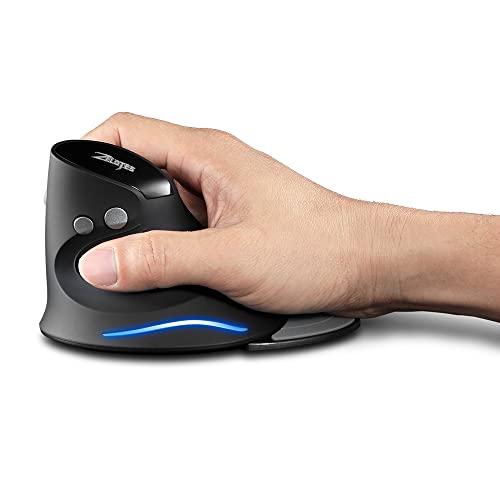 Mouse Zelotes: Zelotes Vertical Wireless Mouse 2400DPI – Side View