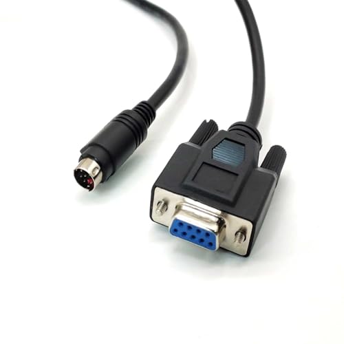 Mini Din 8-Pin Male to DB9 Female Cable – Front View