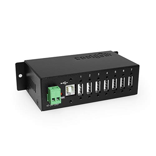 Coolgear Industrial 7 Port USB 2.0 Hub – Front View