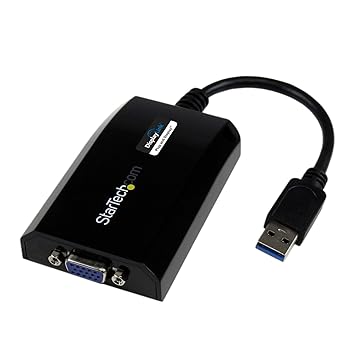 StarTech.com USB 3.0 to VGA Display Adapter 1920x1200 1080p, DisplayLink Certified, Video Converter w/ External Graphics Card - Mac & PC (USB32VGAPRO),Black