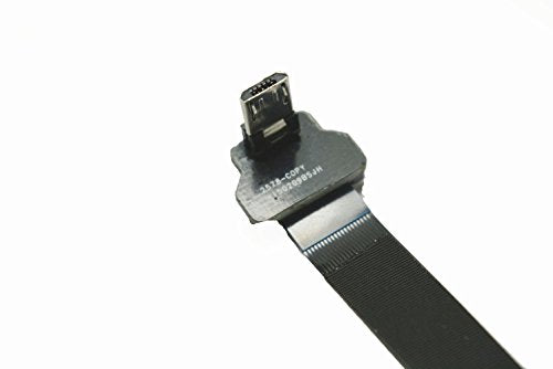 Permanent Black FPV Cable: 90-Degree Micro USB to Standard – Close-up Detail