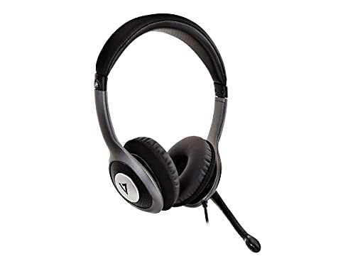 HU521 Deluxe: V7 HU521 Deluxe USB Stereo Headphones with – Side View