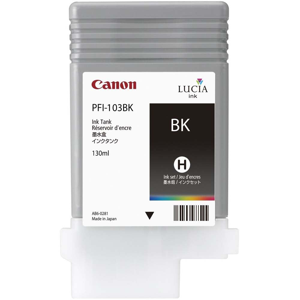 Canon PFI-103BK 2212B001AA iPF5100 iPF6100 iPF6200 Ink Tank (Black) in Retail Packaging