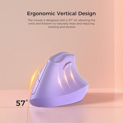 Wireless Mouse 2400 DPI: KYSONA 57 Ergonomic Vertical Mouse – Side View