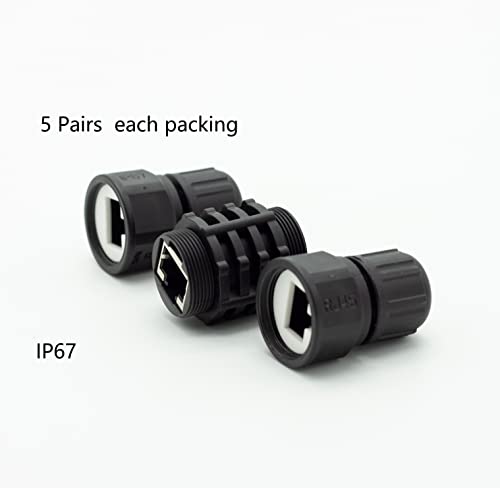 Connector LAN: Axawibe 5 Pcs RJ45 Waterproof CAT6/CAT5E/CAT5 – In Use