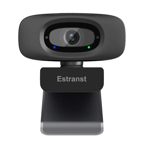 Estranst Autofocus 2K Webcam: External Computer Camera with – Front View