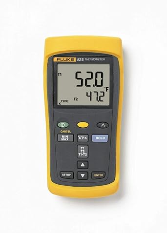 Fluke 52-2 Dual Input Digital Thermometer with a NIST-Traceable Calibration Certificate with Data