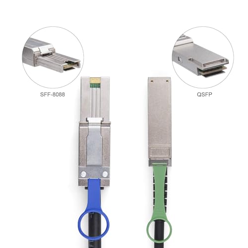 SFF 8088: H!Fiber.com QSFP to SFF-8088 MiniSAS Cable – Close-up Detail