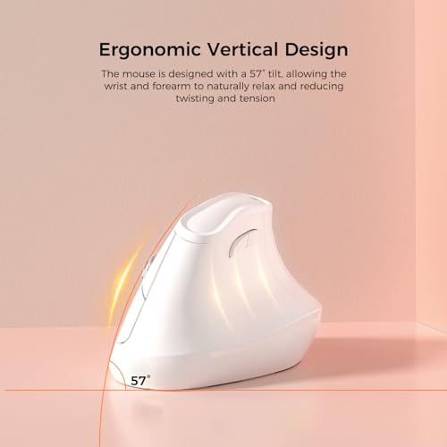 Wireless Mouse 2400: KYSONA 57 Ergonomic Vertical Mouse – Side View