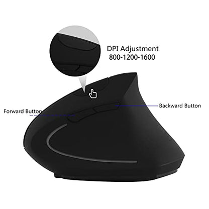 Fly Way Ergonomic Vertical Wireless Mouse – Close-up Detail