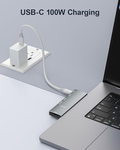 USB C Hub for MacBook: 7-in-2 Thunderbolt 4 Port Adapter – Size Reference