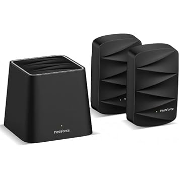 Meshforce M3 Mesh WiFi System, Up to 4,500 Sq.ft Coverage, AC1200 Gigabit Routers for Wireless Internet, Mesh WiFi Router Replacement, App Control, Guest Network, Parental Control(Midnight Black)