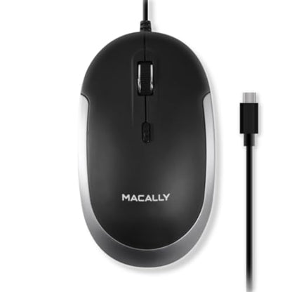 Mouse Macally: Macally USB Type C Mouse Slim Compact Design – Front View