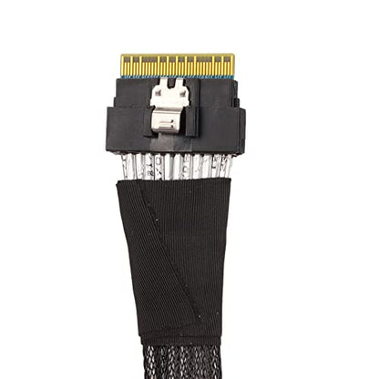 SAS Slim: Host Slim SAS 4.0 SFF-8654 8i 76Pin to Dual Slim – In Use