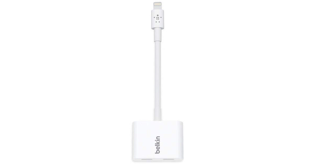 Belkin Lightning Audio + Charge Rockstar, iPhone Lightning Audio Adapter/iPhone Charging Adapter for iPhone Xs, XS Max, XR, X, 8/8 Plus Series