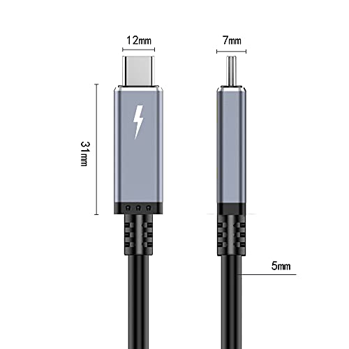 USB4 Cable: TREBLEET 15ft 4.5m Super Long Size 100W 20Gbps – Close-up Detail
