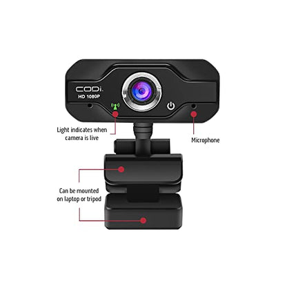 Codi Aquila: CODi A05024 HD 1080P Fixed Focus Webcam – Close-up Detail