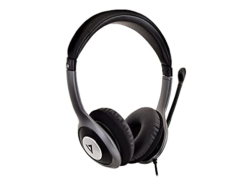 HU521 Deluxe: V7 HU521 Deluxe USB Stereo Headphones with – Close-up Detail