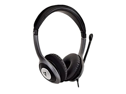 HU521 Deluxe: V7 HU521 Deluxe USB Stereo Headphones with – Close-up Detail