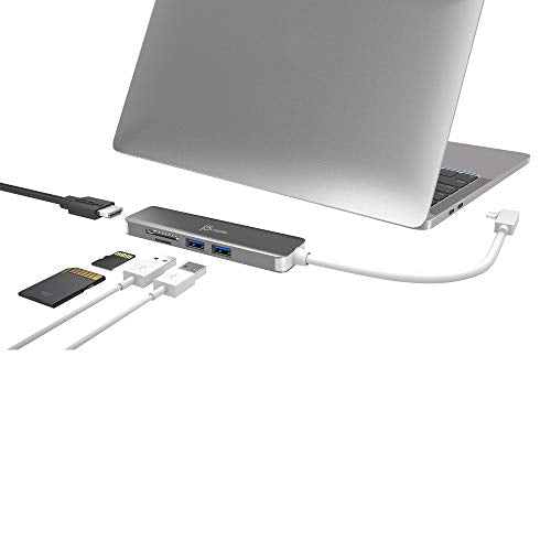 MacBook J5create: J5create JCD372 5-in-1 Compact USB-C Hub – Side View