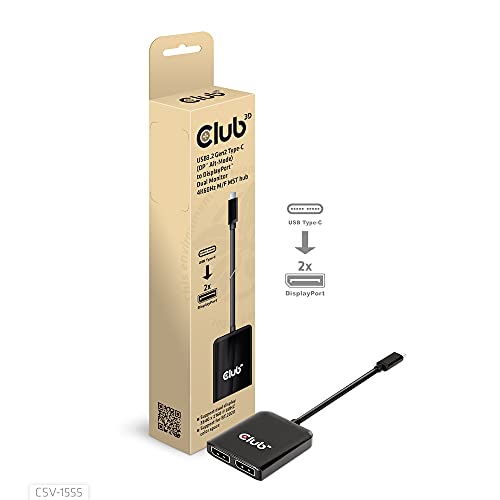 Club 3D CSV-1555: USB3.2 Gen2 Type-C to DisplayPort Dual – Packaging