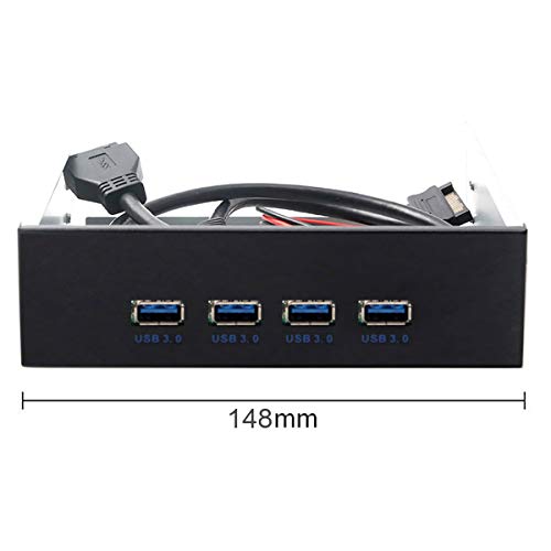 USB 3.0 Hub: JSER 4-Port Hub Front Panel to Motherboard – Close-up Detail