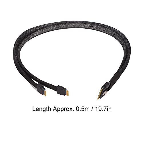 SAS Slim: Host Slim SAS 4.0 SFF-8654 8i 76Pin to Dual Slim – Close-up Detail