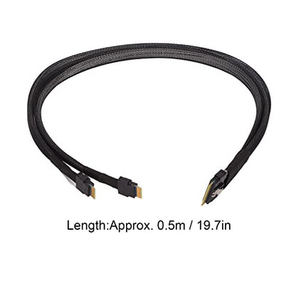 SAS Slim: Host Slim SAS 4.0 SFF-8654 8i 76Pin to Dual Slim – Close-up Detail