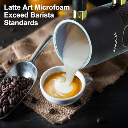 Milk Frother: REVOTRA 4-in-1 Electric Foam Maker – Side View