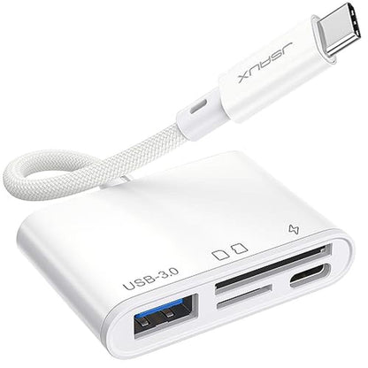 4-in-1 USB C SD Card Reader: JSAUX USB-C Micro SD Card – Front View