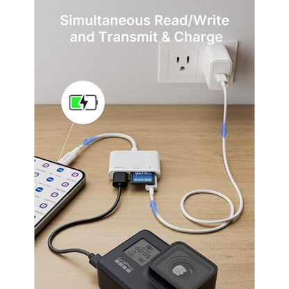 4-in-1 USB C SD Card Reader: JSAUX USB-C Micro SD Card – Side View