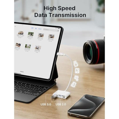 4-in-1 USB C SD Card Reader: JSAUX USB-C Micro SD Card – In Use