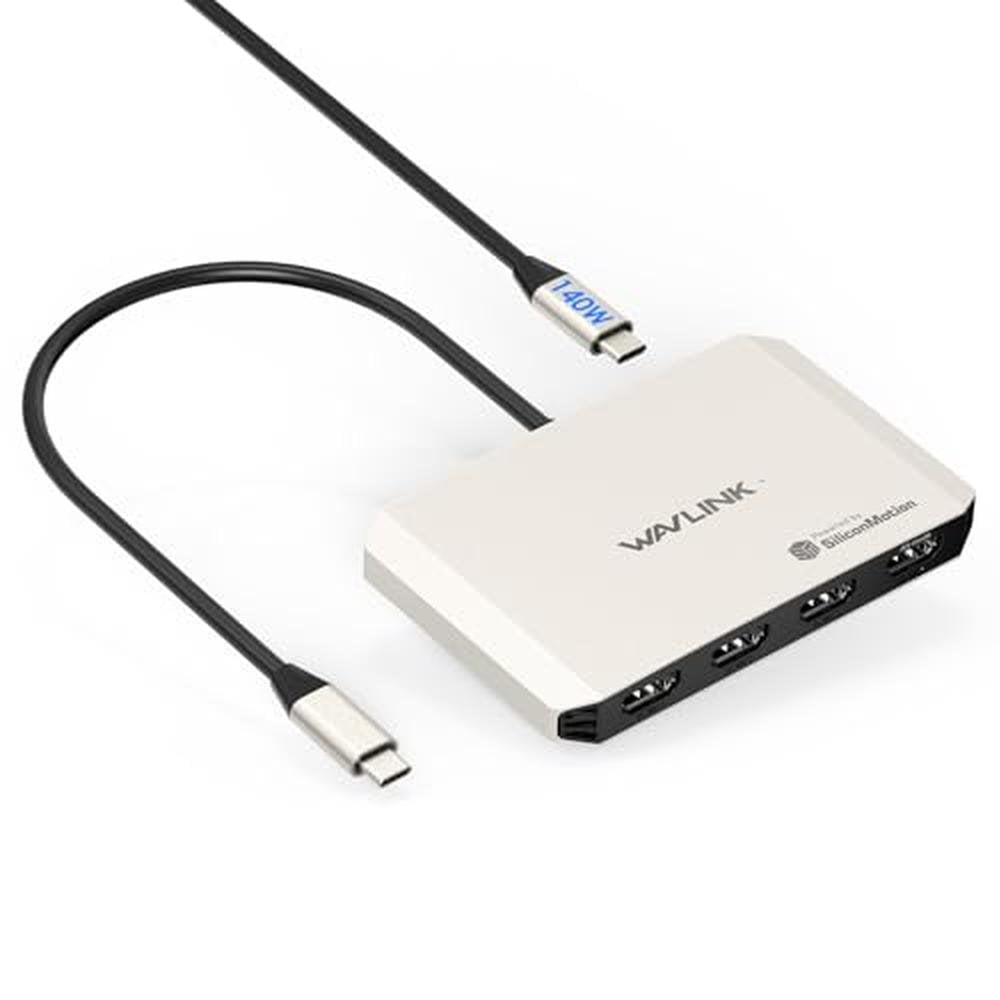 Quad Monitor Docking Station: WAVLINK WL-UG7702H-A 4K Output – Front View